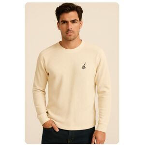 Nautica Jeans Co Pull Over Crew Neck Sweater Shirt Mens SIZE M